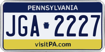 PA license plate JGA2227