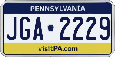 PA license plate JGA2229