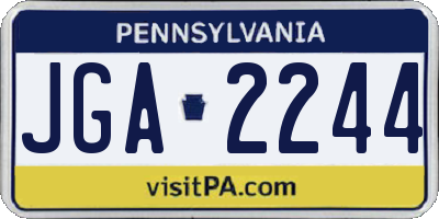 PA license plate JGA2244