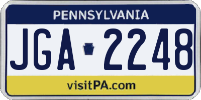 PA license plate JGA2248