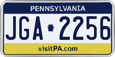 PA license plate JGA2256