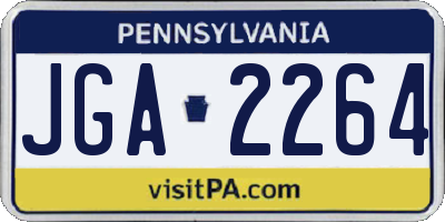 PA license plate JGA2264