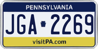 PA license plate JGA2269