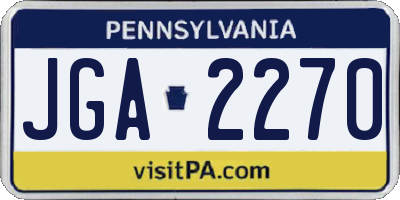 PA license plate JGA2270