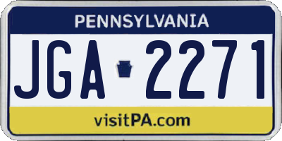 PA license plate JGA2271