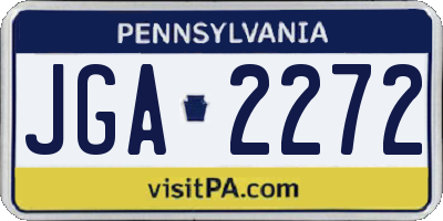 PA license plate JGA2272