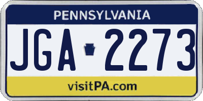 PA license plate JGA2273