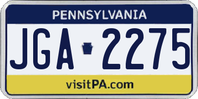 PA license plate JGA2275