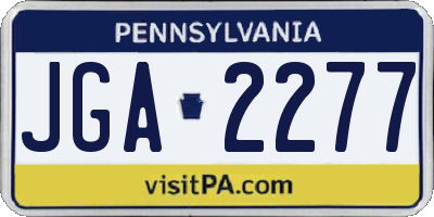 PA license plate JGA2277