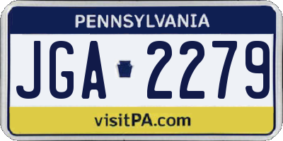 PA license plate JGA2279