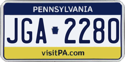 PA license plate JGA2280