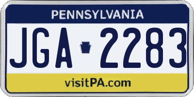PA license plate JGA2283