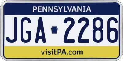 PA license plate JGA2286