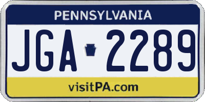 PA license plate JGA2289