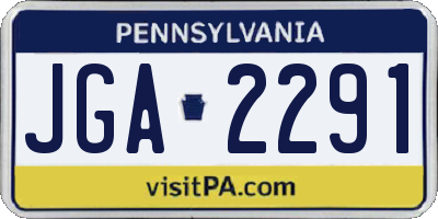 PA license plate JGA2291