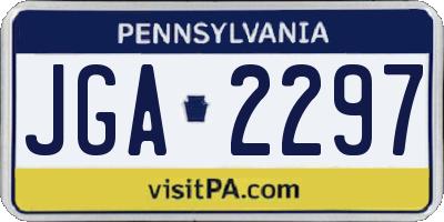 PA license plate JGA2297