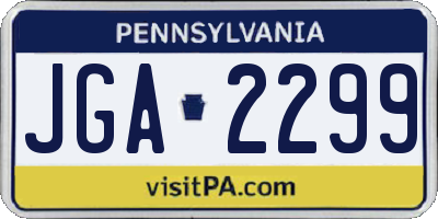 PA license plate JGA2299