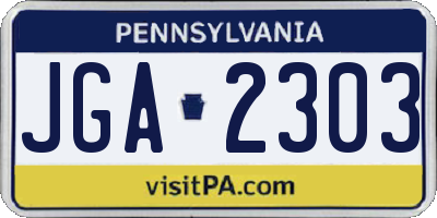 PA license plate JGA2303