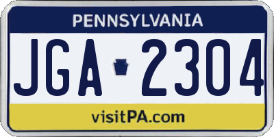 PA license plate JGA2304