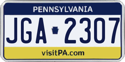 PA license plate JGA2307