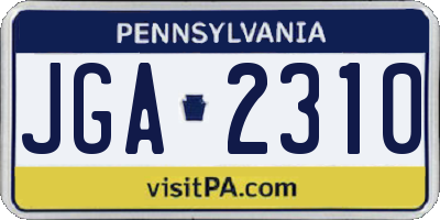 PA license plate JGA2310