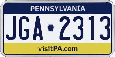 PA license plate JGA2313