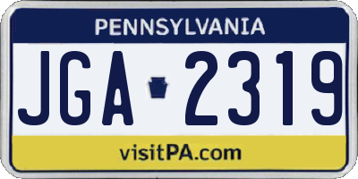 PA license plate JGA2319