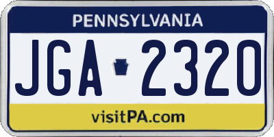 PA license plate JGA2320