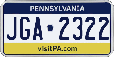 PA license plate JGA2322