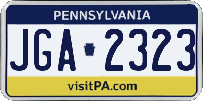 PA license plate JGA2323