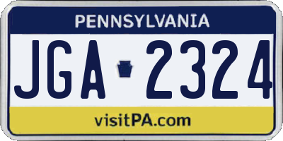 PA license plate JGA2324