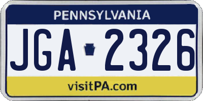 PA license plate JGA2326