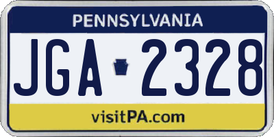 PA license plate JGA2328