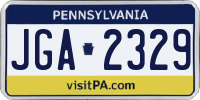 PA license plate JGA2329