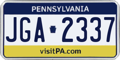 PA license plate JGA2337