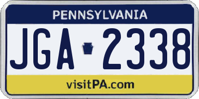 PA license plate JGA2338
