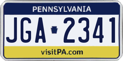 PA license plate JGA2341