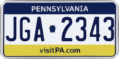 PA license plate JGA2343