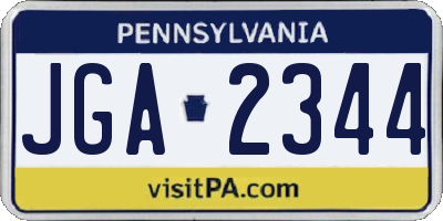 PA license plate JGA2344