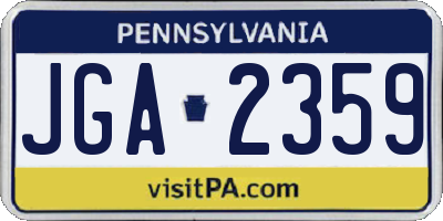 PA license plate JGA2359