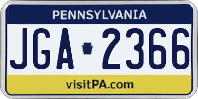 PA license plate JGA2366