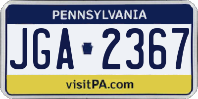 PA license plate JGA2367