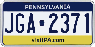 PA license plate JGA2371