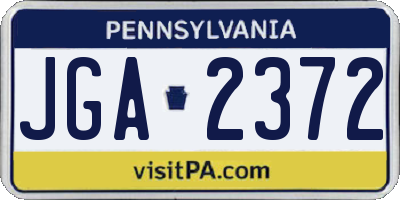 PA license plate JGA2372