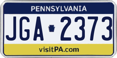 PA license plate JGA2373