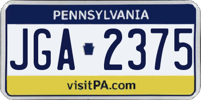 PA license plate JGA2375