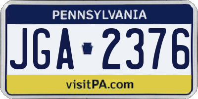 PA license plate JGA2376