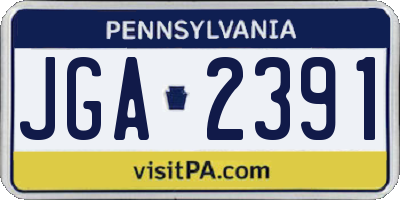 PA license plate JGA2391