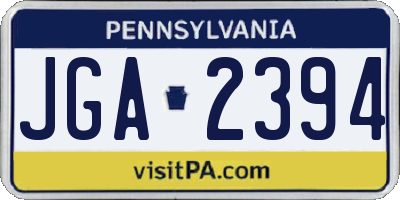 PA license plate JGA2394