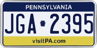 PA license plate JGA2395